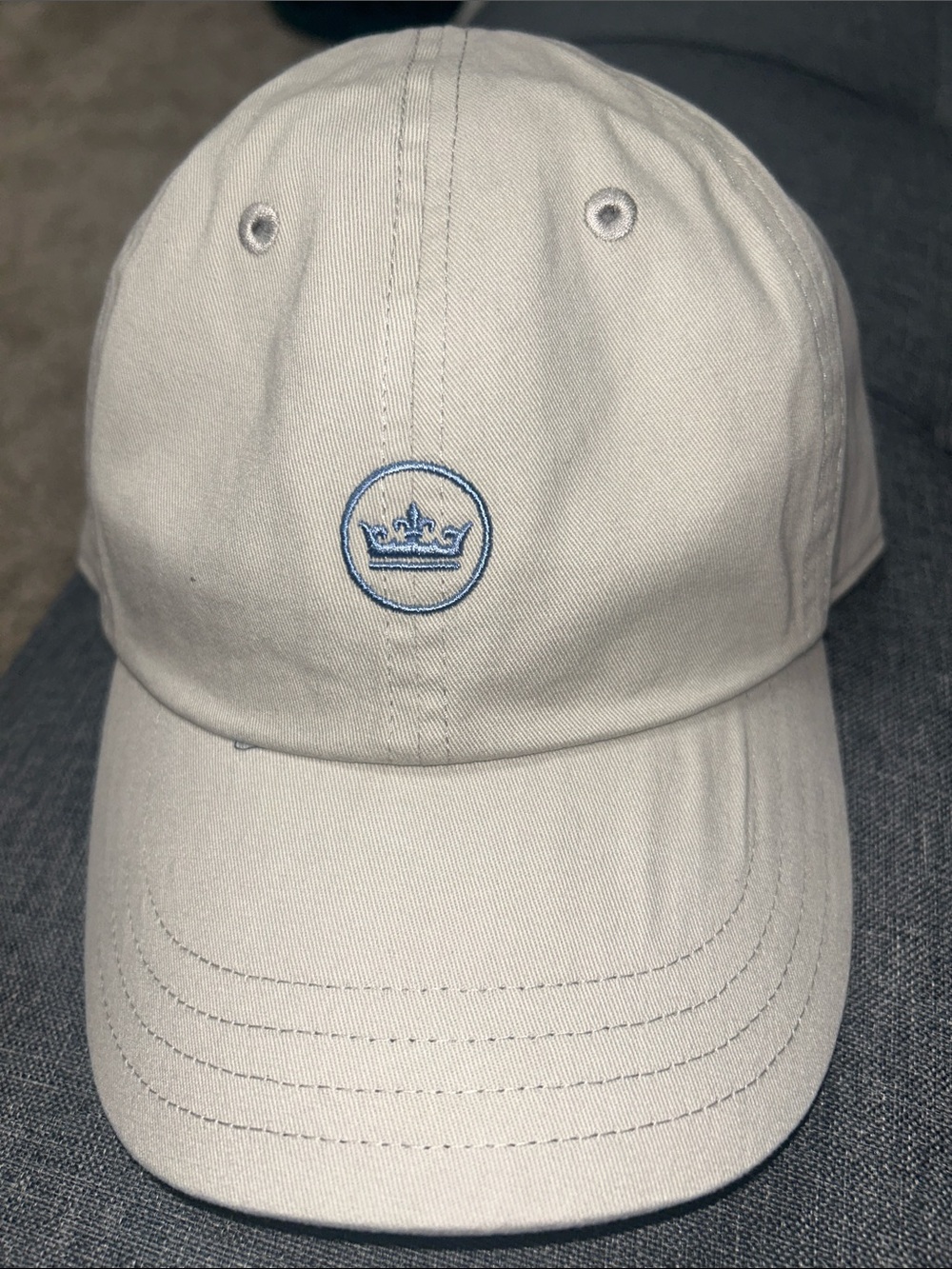 Peter Millar Grey Baseball Cap with Light Blue Crown Logo